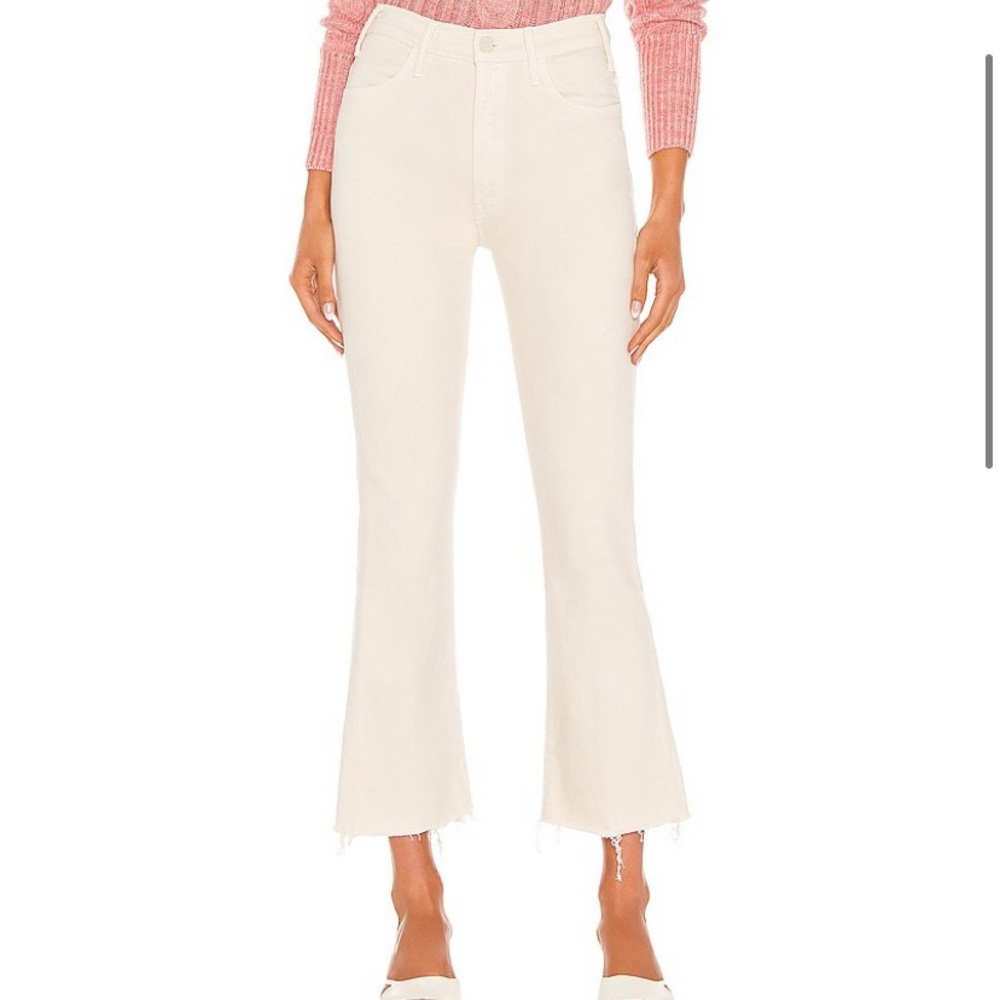 Mother The Hustler Ankle Fray in Ivory